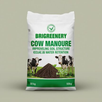 Brigreenery 50kg Cow Manure – 100% Organic Fertilizer for Plants | Premium Compost for Home & Terrace Gardening